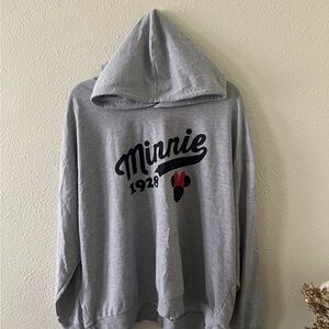 Disney Minnie Mouse 1928 Gray Hoodie with red sleeve stripes- Women’s 3X Plus